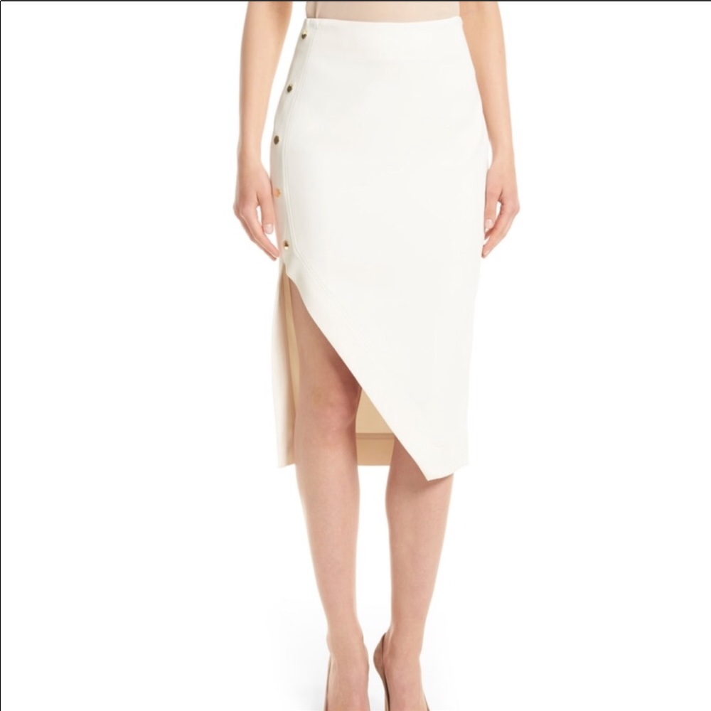 Ted Baker Cream Pencil Skirt with Gold Buttons